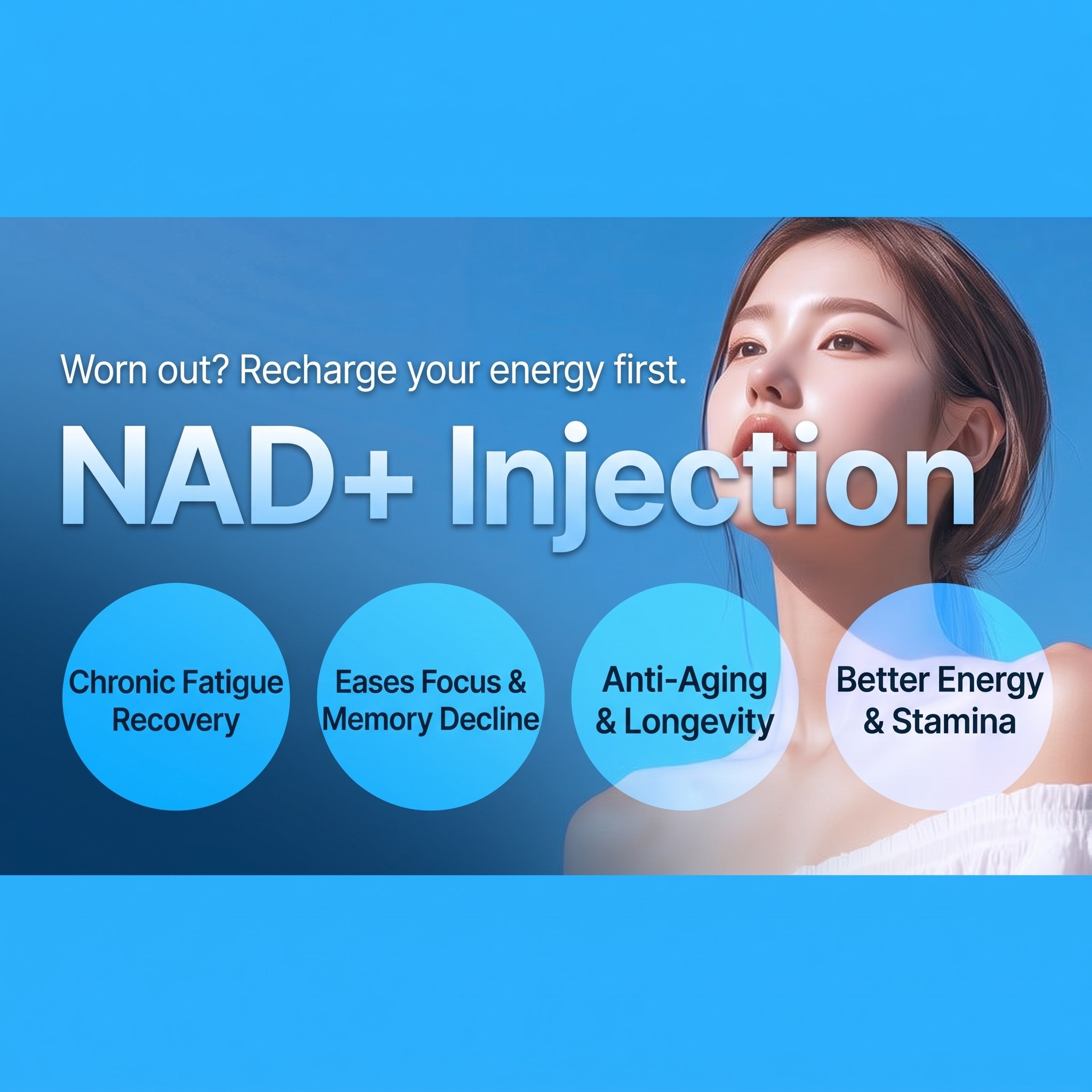 Four Seasons Healing Line NAD+ Injection — Chronic fatigue recovery | Relief from poor concentration and memory | Anti-aging | Improved energy and stamina
